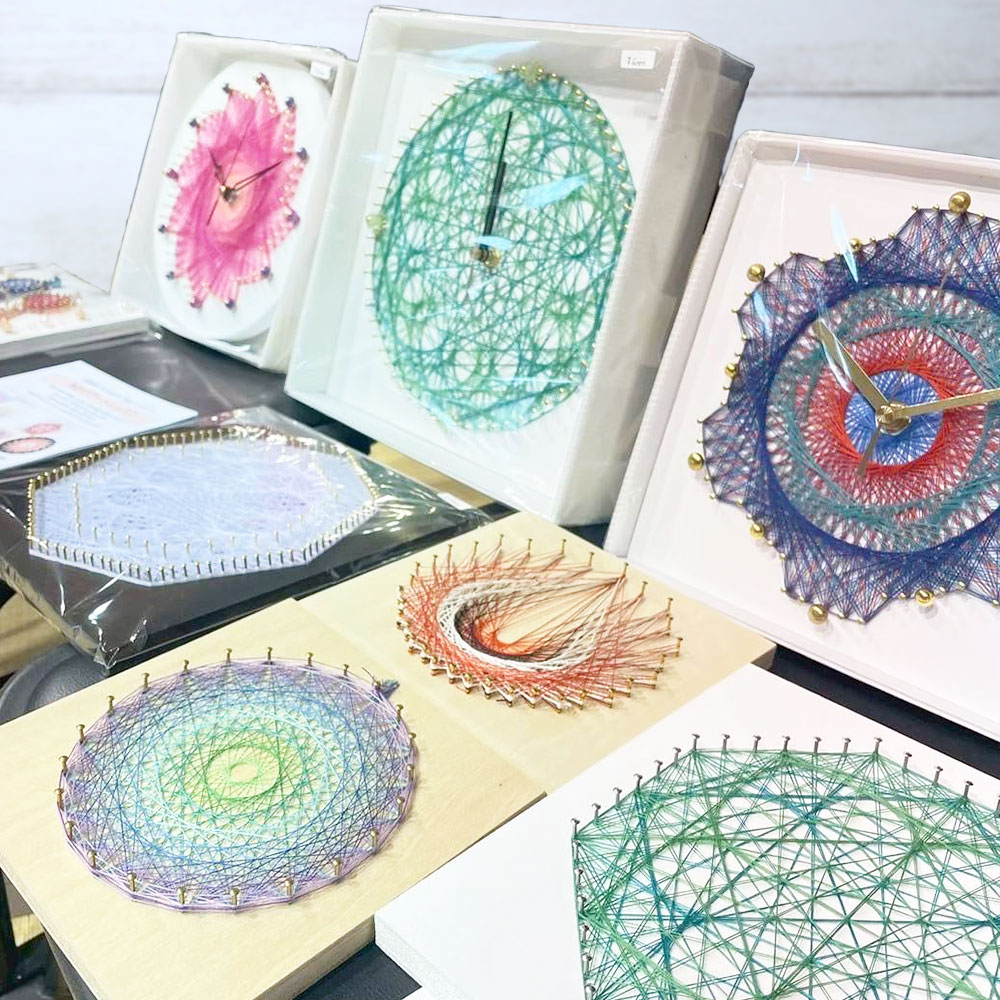 糸かけアート作り